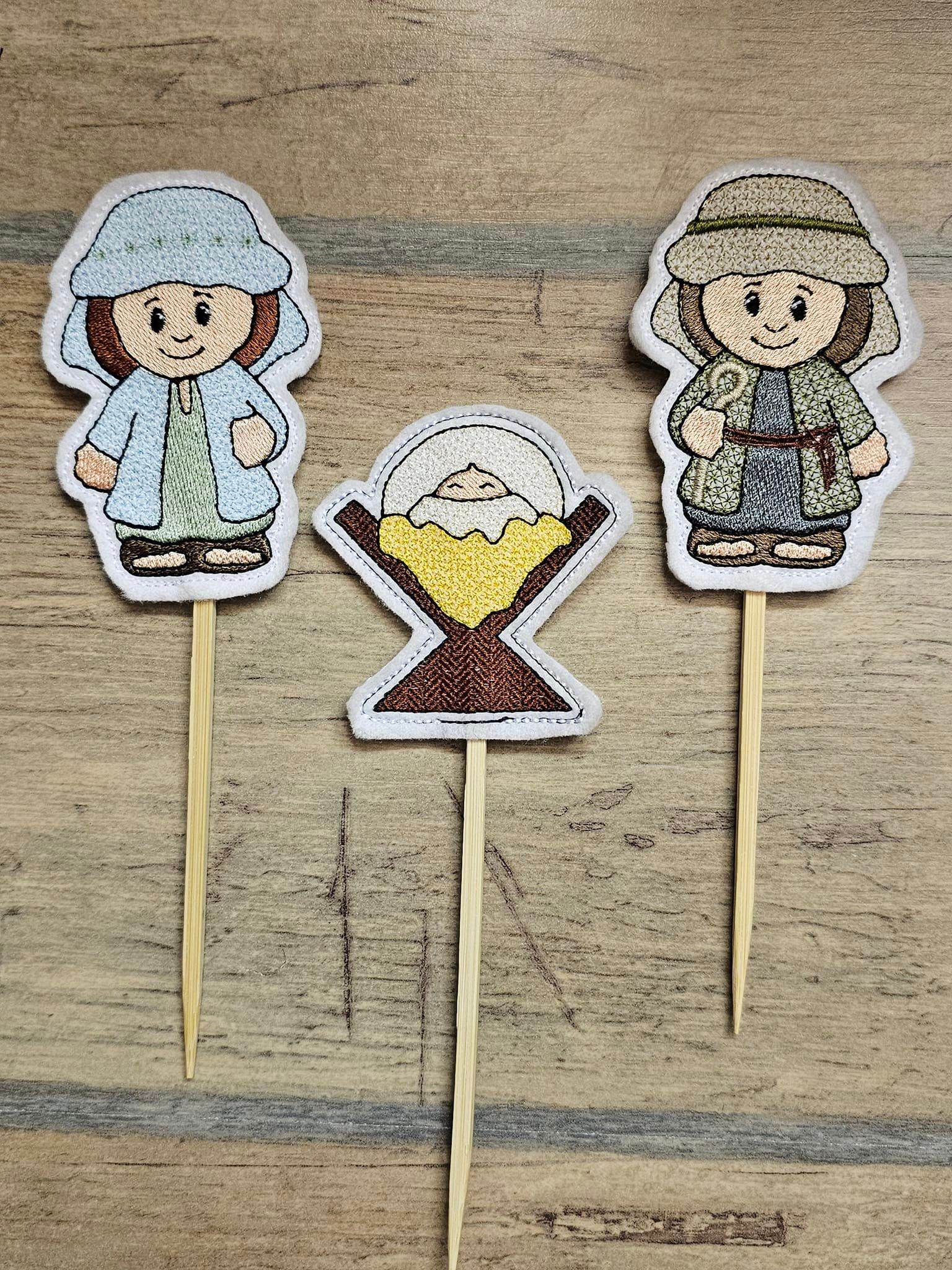 Stickdatei - Krippenfiguren für Holzspieße - Sewando