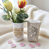 Stickdatei Lichtbeutel Hochzeit mit Mylar Folie Untersetzer  Set 2688