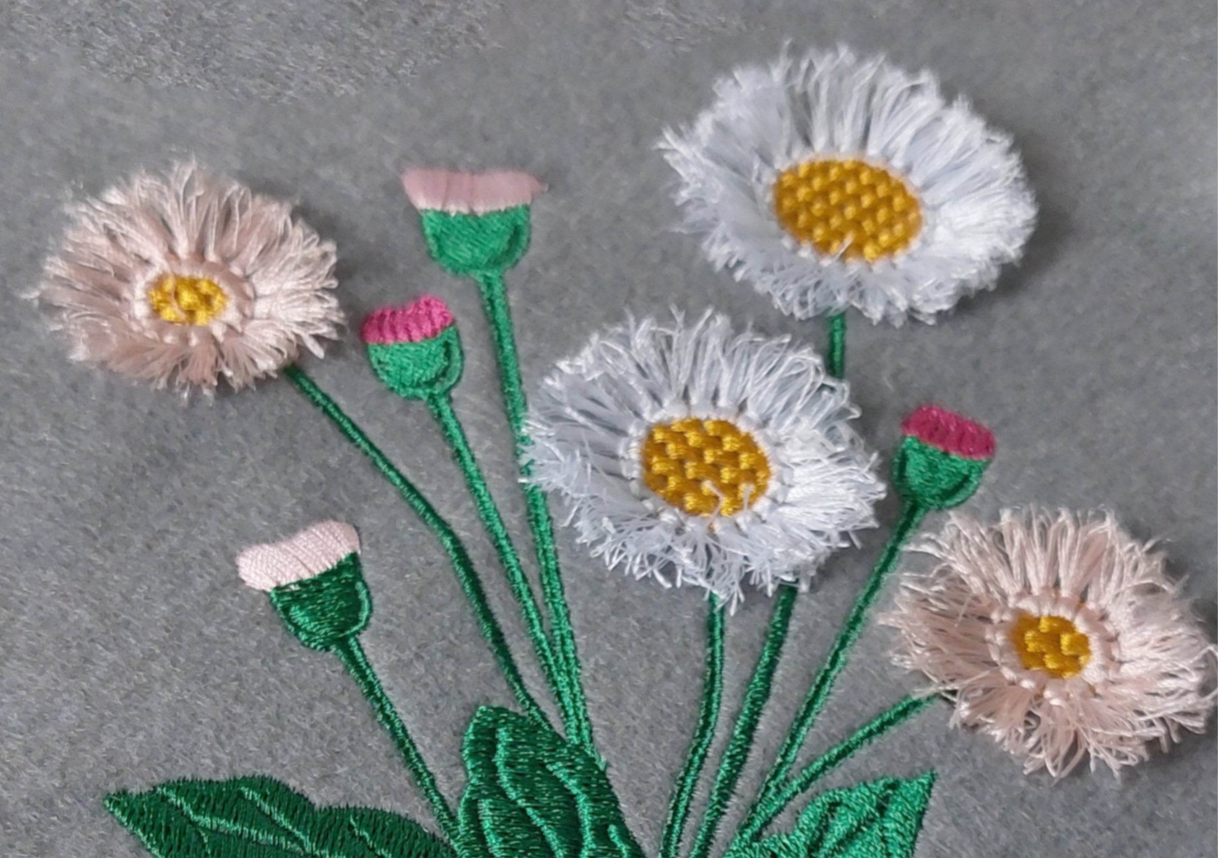 Stickdatei Gänseblümchen Fransen, Daisy, Rahmen 13x18 cm (4.94 x 6.11'') - Sewando