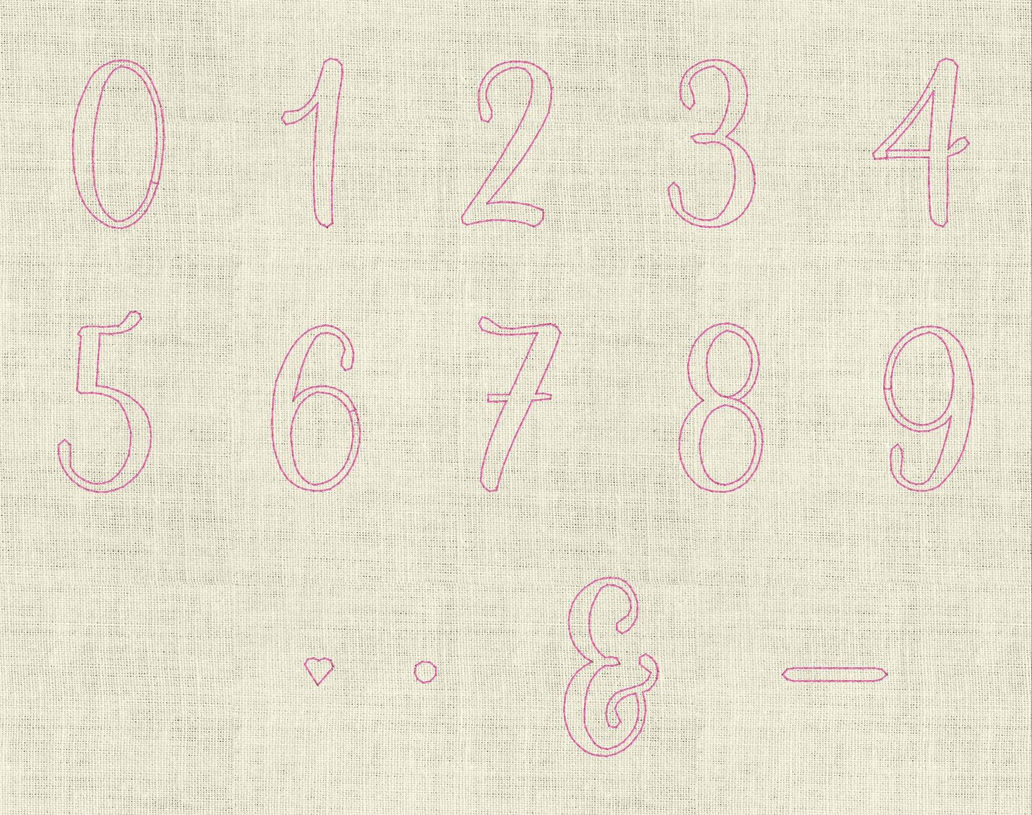 Stickdatei Schrift mit Herzen In Love 3 ca. 60mm Set 641 Doodle Applikation - Sewando