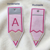 Stickdatei Lesezeichen Buntstift In the Hoop mit Buchstaben Set 26105
