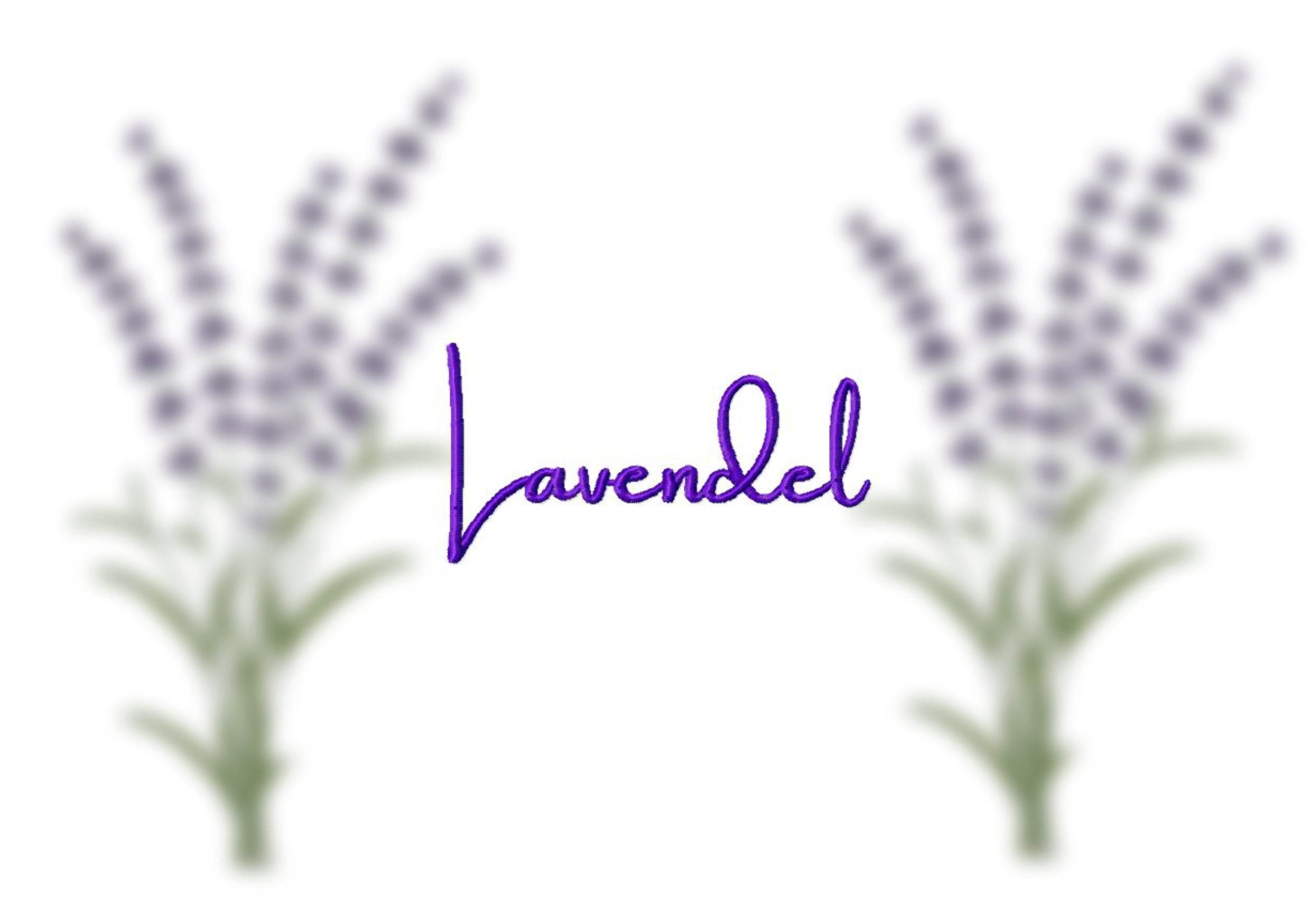 Stickdatei Lavendel, inkl. Schriftzug im Satinstich, Rahmen 13x18 cm (3.60 x 6.49'') - Sewando