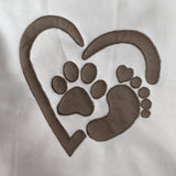 Stickdatei Pfote  Füße mit Herz Applikation Set 2623