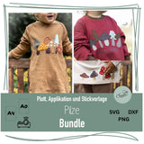 Bundle Plotterdatei, Applikations- und Handstickvorlage Pilze