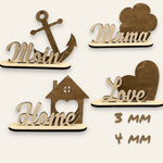 *3&4 mm Aussteller Mix& Match* Laserdatei - Sewando