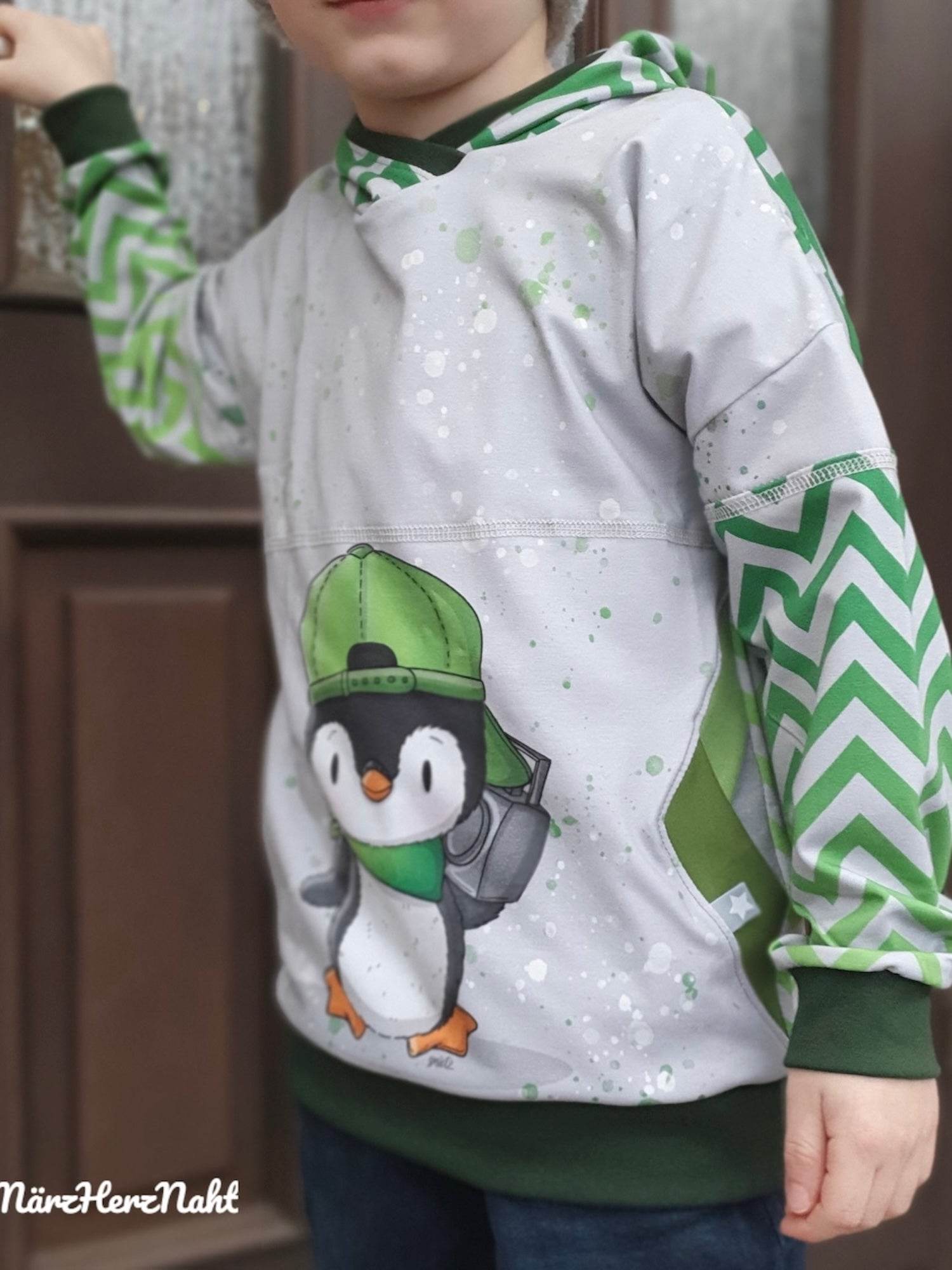 Schnittmuster Hoodie Schräger Vogel Gr. 74-140 - Sewando
