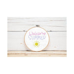 Stickdatei Welcome Summer 10x10 13x18 Applikation Willkommen Sommer Schrift sticken Sommerzeit - Sewando
