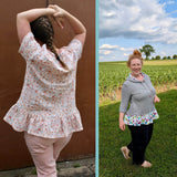 Schnittmuster Damen – Rüschenshirt „Kelda Mom“ (Gr. 32–48) für Jersey, Sweat & Musselin - Sewando