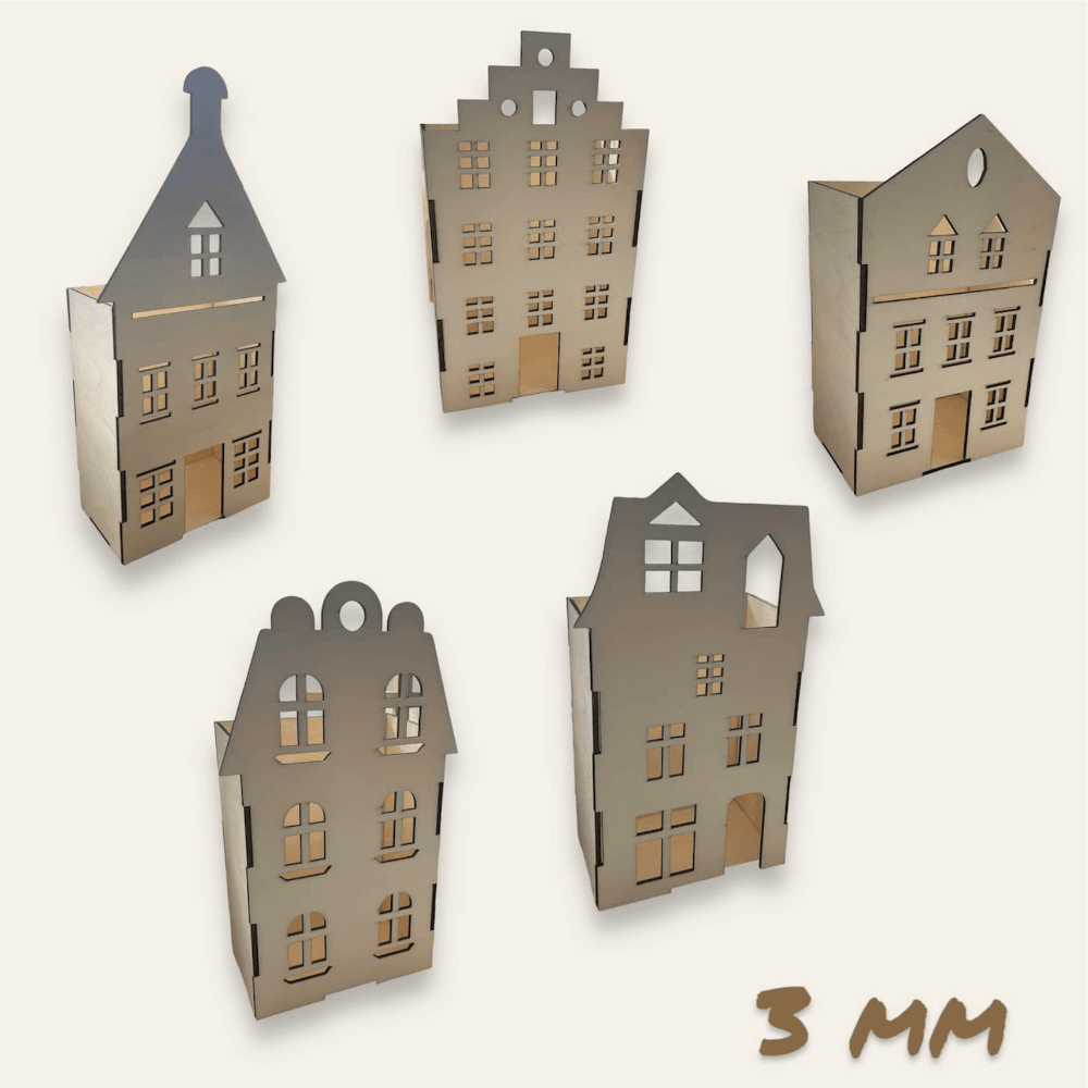 Basteln *3 mm Häuserbox* Laserdatei - Sewando