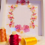Blumenrahmen Stickdatei – Tropisches Blumenmotiv als verspielter Rahmen - Sewando