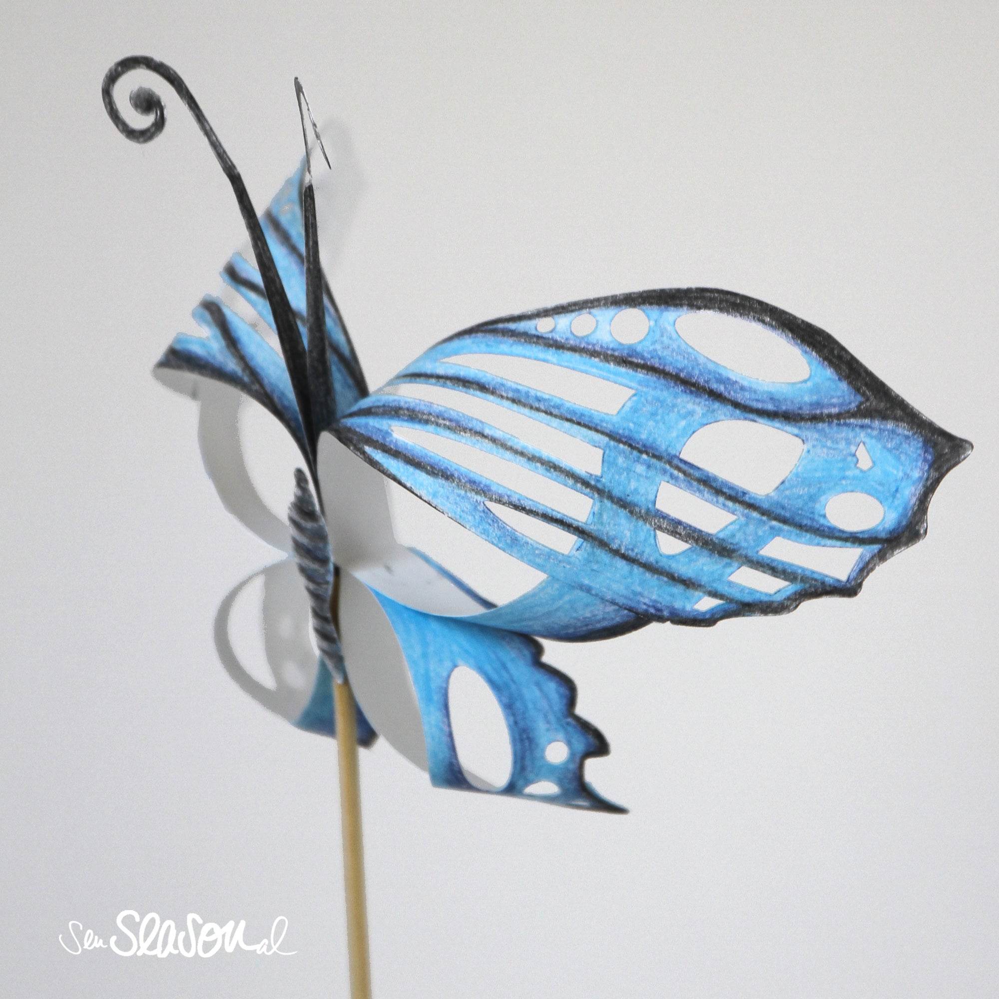 Plotterdatei 3D-Schmetterling - plotten mit Papier, basteln - Sewando
