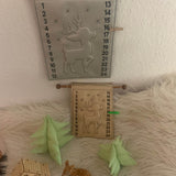 Stickdatei 3D Rentier Adventskalender Geschenkanhänger Mug Rug Set 886 Weihnachten - Sewando