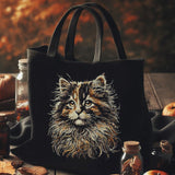 Stickdatei Schildpatt Katze "Frieda" - realistisch - FÜR DUNKLE STOFFE