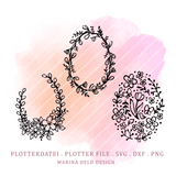 Plotterdatei Ostereier 3 blumige Ei-Designs - Sewando