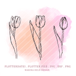 Plotterdatei Tulpen 3 Designs - Sewando
