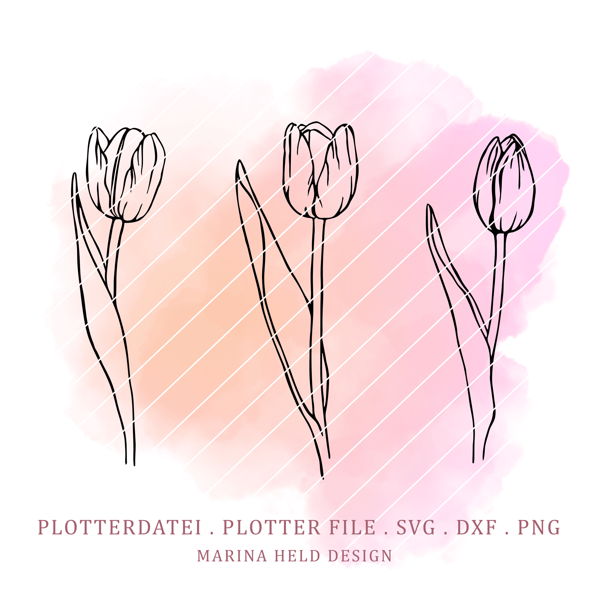 Plotterdatei Tulpen 3 Designs - Sewando