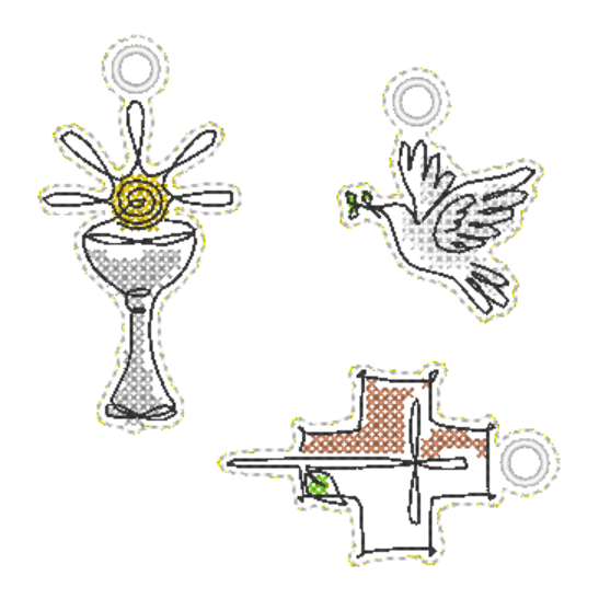 Stickdatei-Set - 3 christliche Motive - Sewando