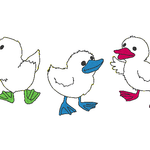 Stickdatei - Entenparade (4 Doodle-Dateien) + 2 Gratisdateien - Sewando