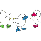 Stickdatei - Entenparade (4 Doodle-Dateien) + 2 Gratisdateien - Sewando