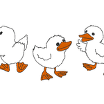 Stickdatei - Entenparade (4 Doodle-Dateien) + 2 Gratisdateien - Sewando
