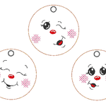 Stickdatei - 6 Kekse / Lebkuchen mit Gesicht (ITH und Doodle) - Sewando