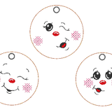 Stickdatei - 6 Kekse / Lebkuchen mit Gesicht (ITH und Doodle) - Sewando