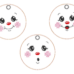 Stickdatei - 6 Kekse / Lebkuchen mit Gesicht (ITH und Doodle) - Sewando
