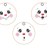 Stickdatei - 6 Kekse / Lebkuchen mit Gesicht (ITH und Doodle) - Sewando
