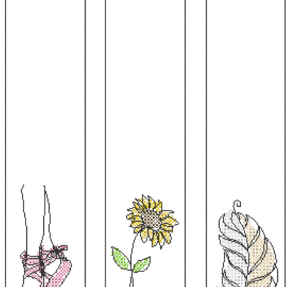 Stickdatei - Lesezeichen, 12 Motive (Single Line) - Sewando