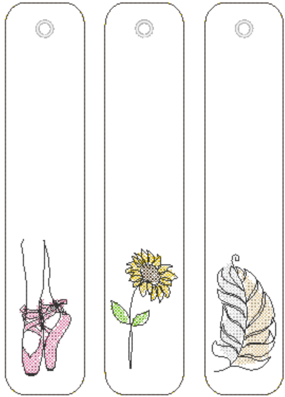 Stickdatei - Lesezeichen, 12 Motive (Single Line) - Sewando