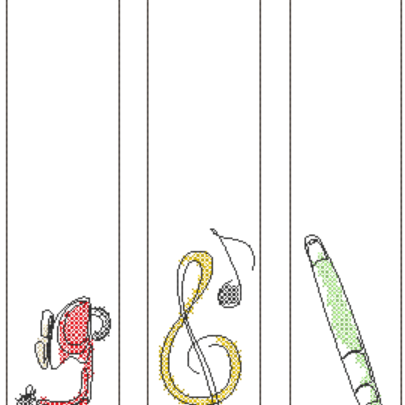 Stickdatei - Lesezeichen, 12 Motive (Single Line) - Sewando