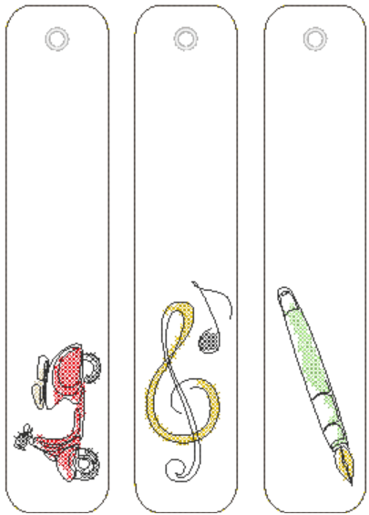 Stickdatei - Lesezeichen, 12 Motive (Single Line) - Sewando