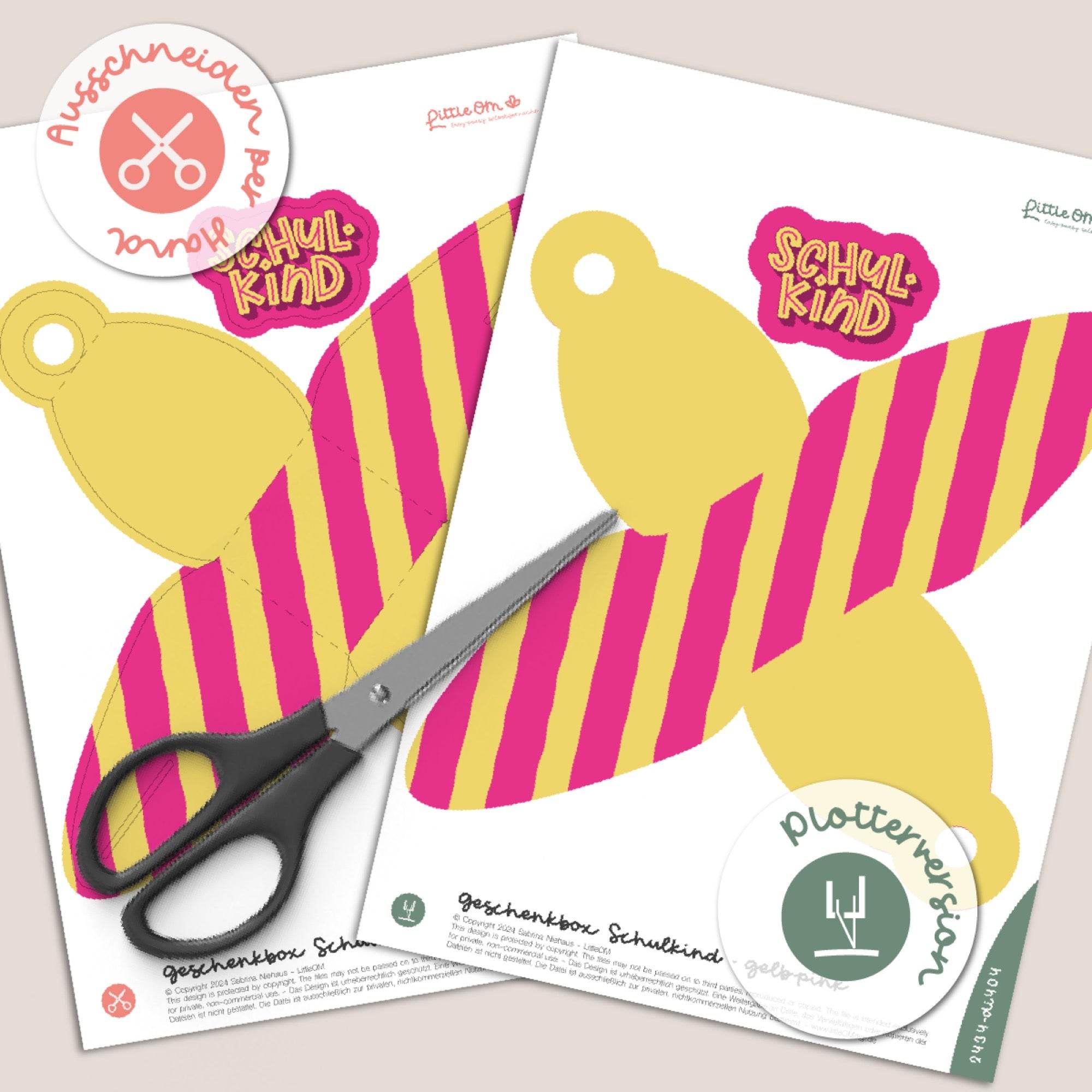 Bunte Geschenkbox Schulkind - Printable (Schere oder Plotter) - Sewando