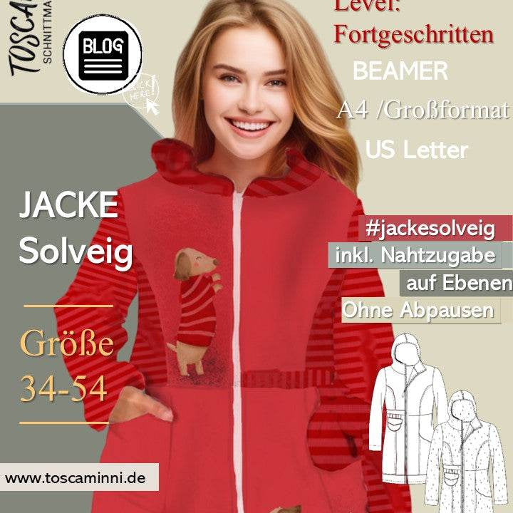 Schnittmuster Damen Jacke Solveig Gr. 34-54 - Sewando