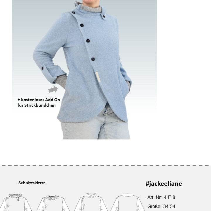Schnittmuster Damen Jacke Eliane Gr. 34-45 Schnittmuster - Sewando