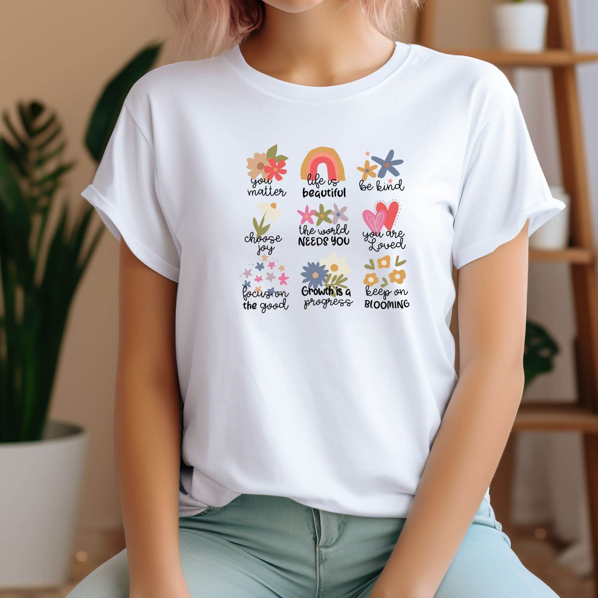 Plotterdatei Sprüche Bundle – SVG Set mit Blumen & Regenbogen – 9x DIY Designs für Shirts, Taschen & Tassen - Sewando