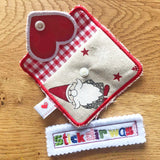 9x Stickdatei "Herz MTA" ITH Täschchen mit Applikation