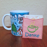 9x Stickdatei Teebeutelhülle Tasse - Sewando