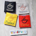 9x Stickdatei Teebeutelhülle Tasse - Sewando
