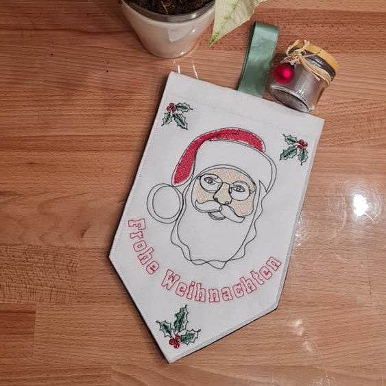 Stickdatei - Wimpel & Türhänger SANTA (in je 2 Größen) - Sewando