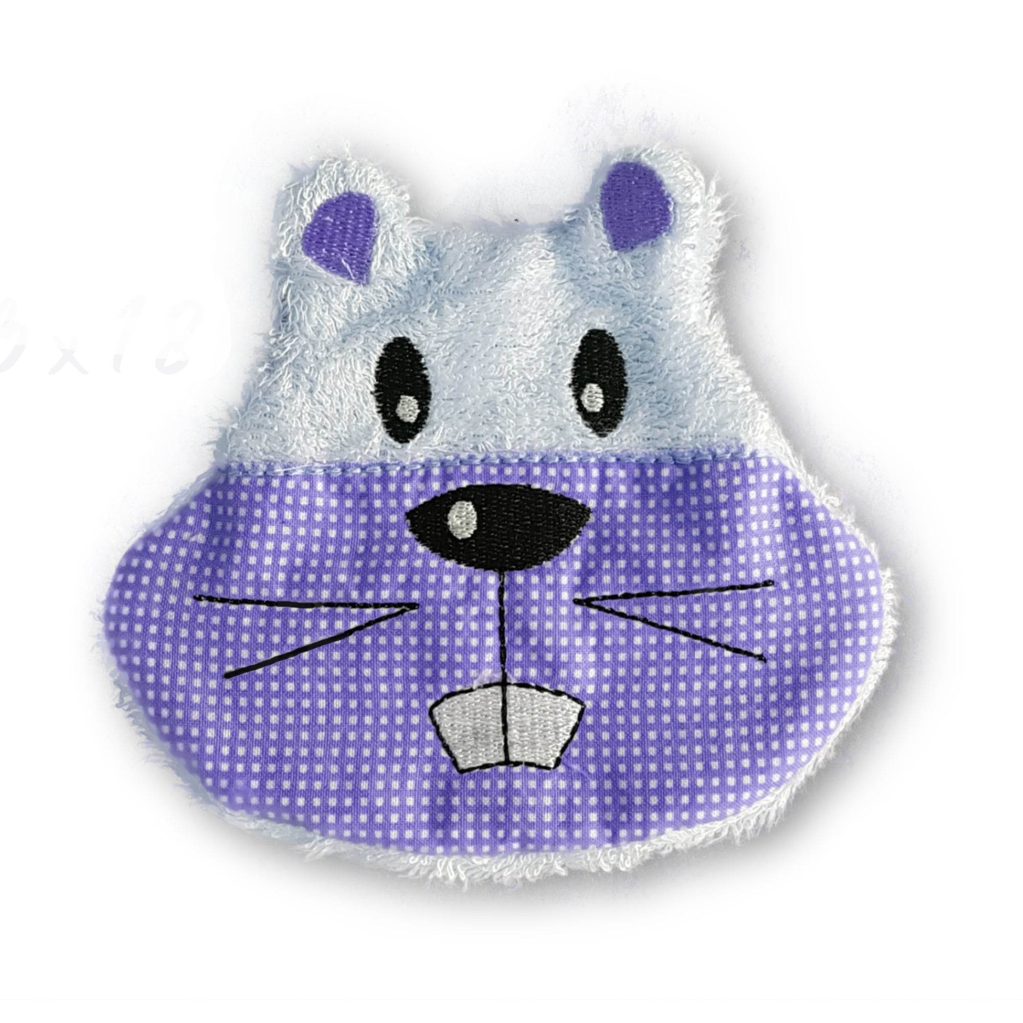 Stickdatei Hamster Kuschelkissen ITH Rahmen 13 x 18 mit Inlett, 2 Varianten, Kissen - Sewando