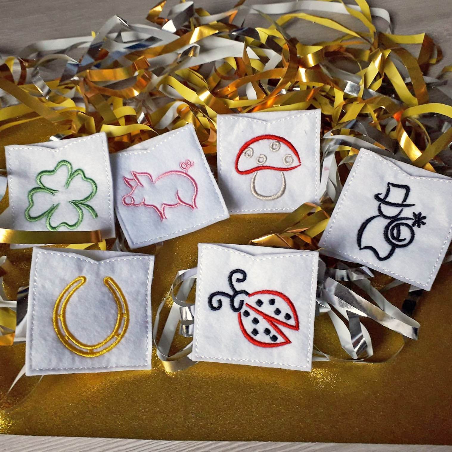 12x Stickdatei Glücksminis ITH und Satinstick - Sewando