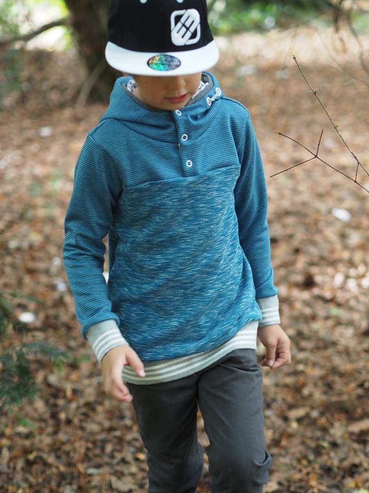 2er Sparpaket Swoodie Troyer, Hoodie, Knopfpullover für 69cm-140cm Körpergröße - Sewando