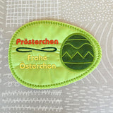 5x Stickdatei "Österchen" ITH Eirug mit Spruch