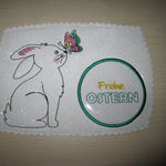 Stickdatei Mugrug Hase mit Schmetterling - Sewando