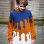 PASST GARANTIE SPLASH Sweater/ Hoodie Gr. 110-140 mit 2 Kapuzen & Halsbündchen - DIN A0 für Beamer geeignet - Sewando