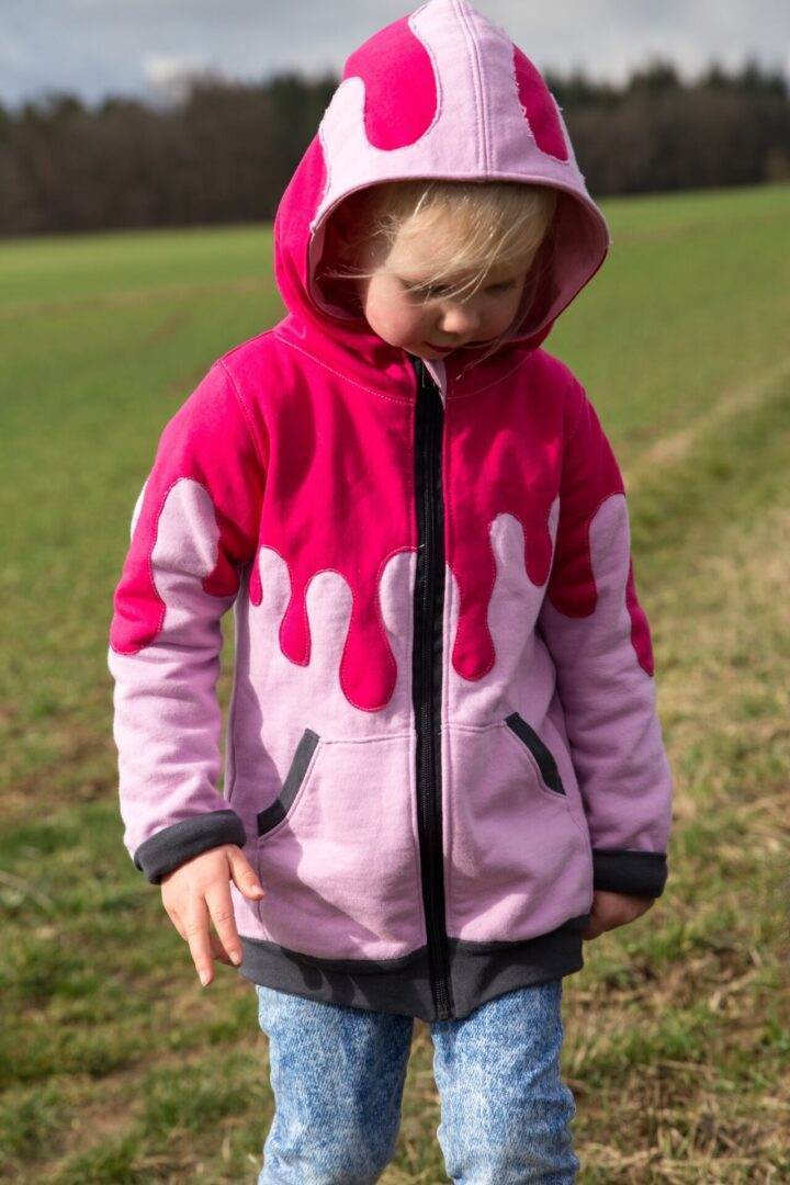 DIN A4 SPLASH Sweatjacke für 105cm-140cm Körpergröße PASSFORMGARANTIE - Sewando