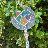 8x Stickdatei "Tiffanyherz" Vollstick und Patchwork