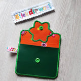 9x Stickdatei "Blume MTA" ITH Täschchen mit Applikation