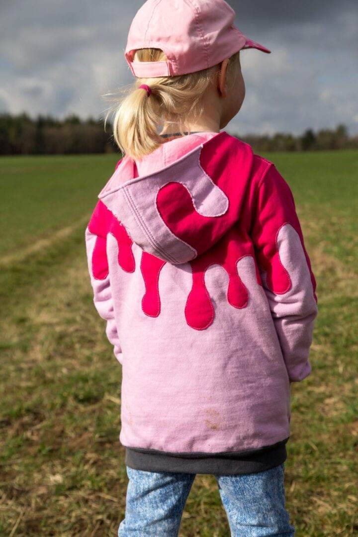 DIN A4 SPLASH Sweatjacke für 69cm-104cm Körpergröße PASSFORMGARANTIE - Sewando